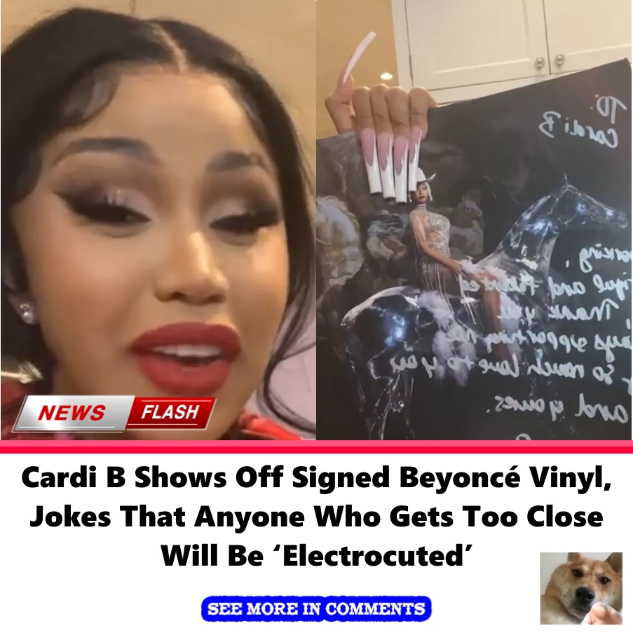 Cardi B Shows Off Signed Beyoncé Vinyl, Jokes That Anyone Who Gets Too