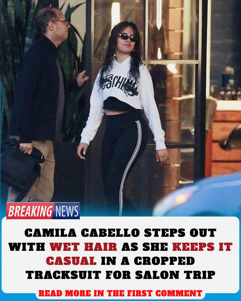 Camila Cabello Steps Out With Wet Hair As She Keeps It Casual In A Cropped Tracksuit For Salon 7910