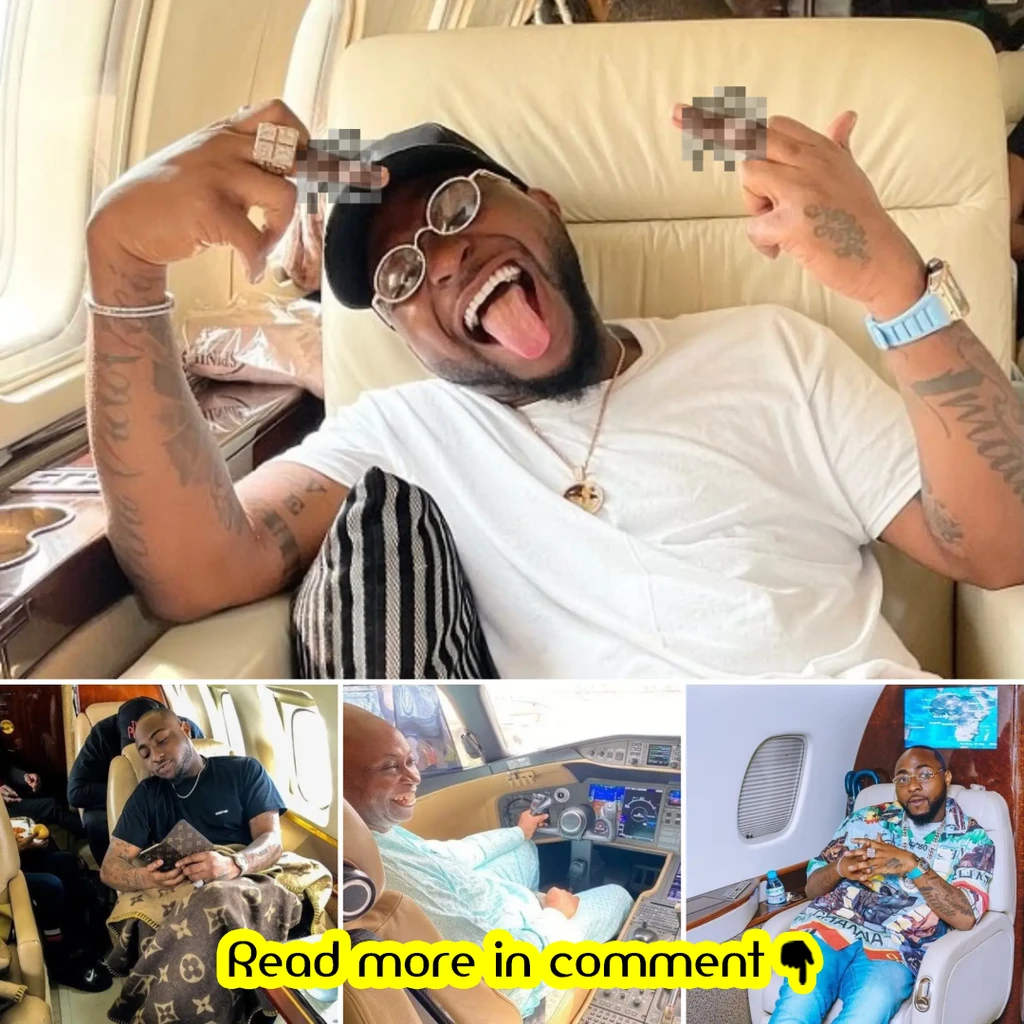 Billionaire Davido wears all the luxury brands on a private jet piloted