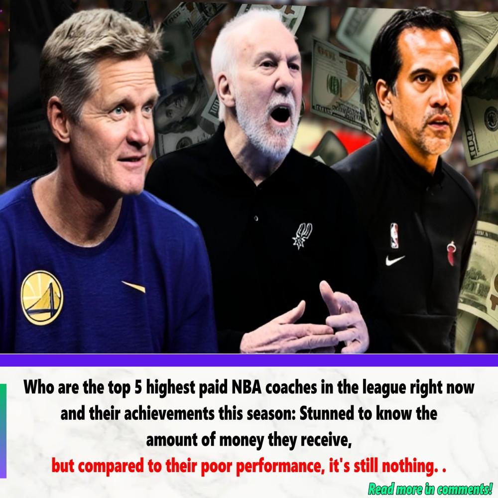 Who are the top 5 highest paid NBA coaches in the league right now and