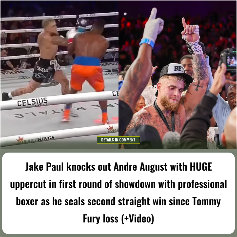 Jake Paul Knocks Out Andre August With HUGE Uppercut In First Round Of ...