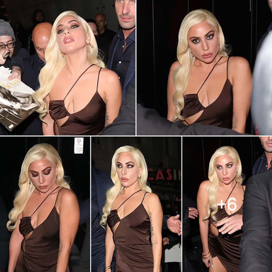 Lady Gaga Stuns In A Daring Thigh Split Gown At The Glamorous House Of