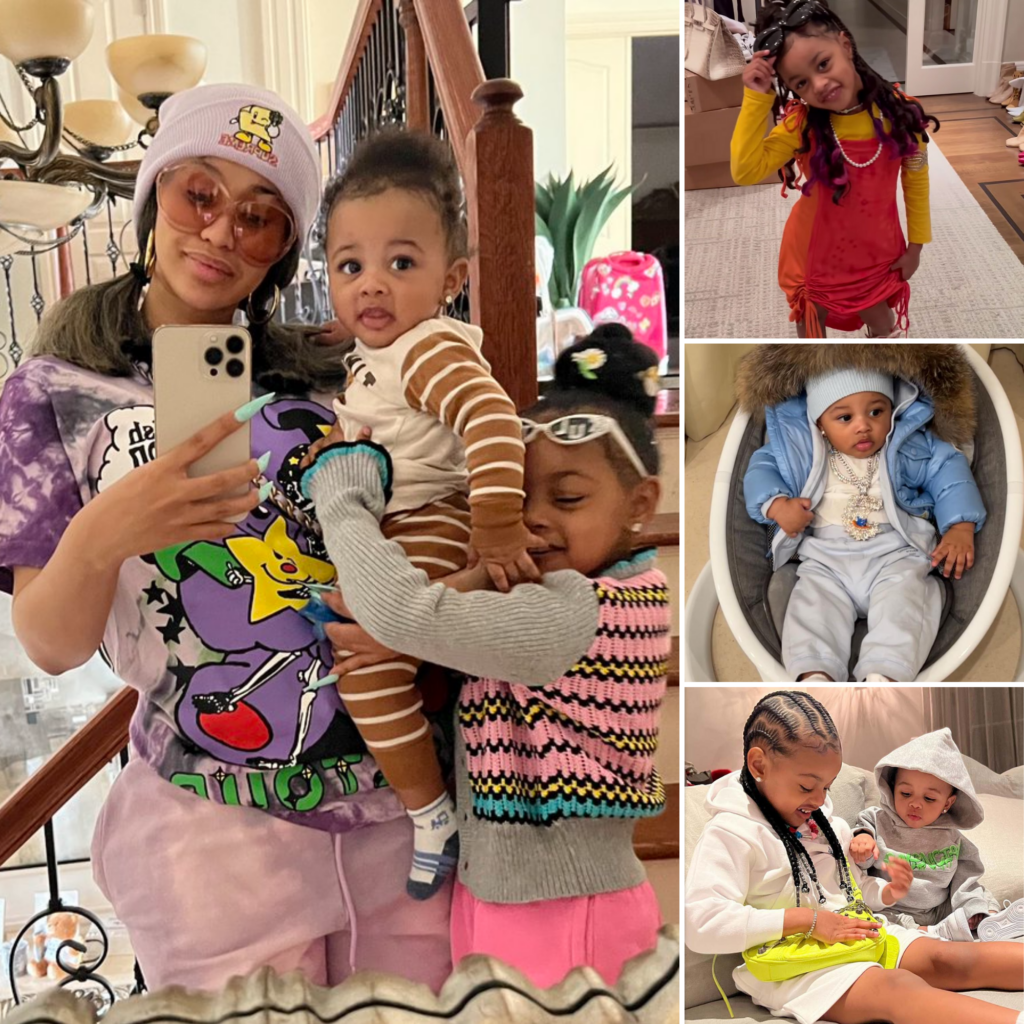 Cardi Bs Heartwarming Mirror Selfie With Son Wave And Daughter Kulture