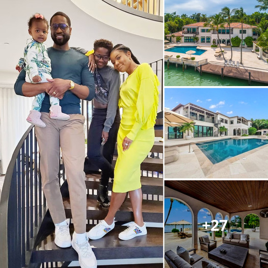 Dwyane Wade’s Miami Beach mansion with a Miami-themed basketball court ...
