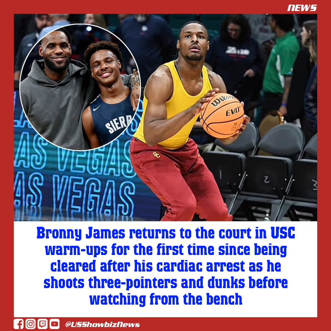 Bronny James Returns To The Court In USC Warm-ups For The First Time ...