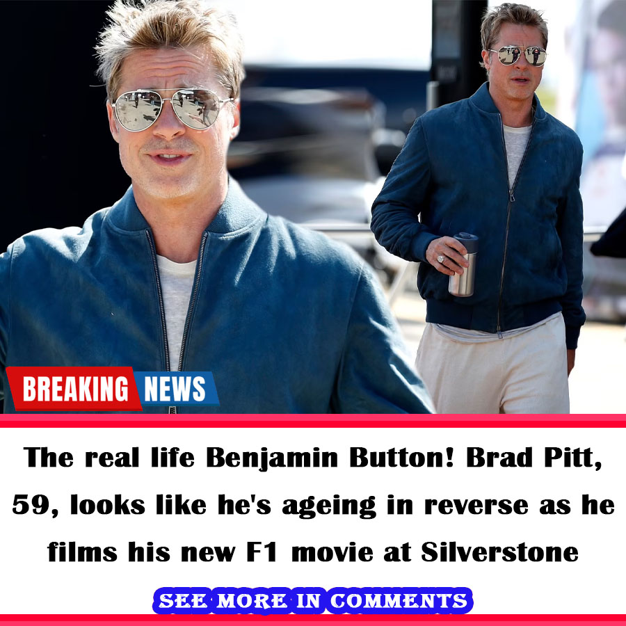 The Real Life Benjamin Button Brad Pitt 59 Looks Like Hes Ageing In Reverse As He Films His 