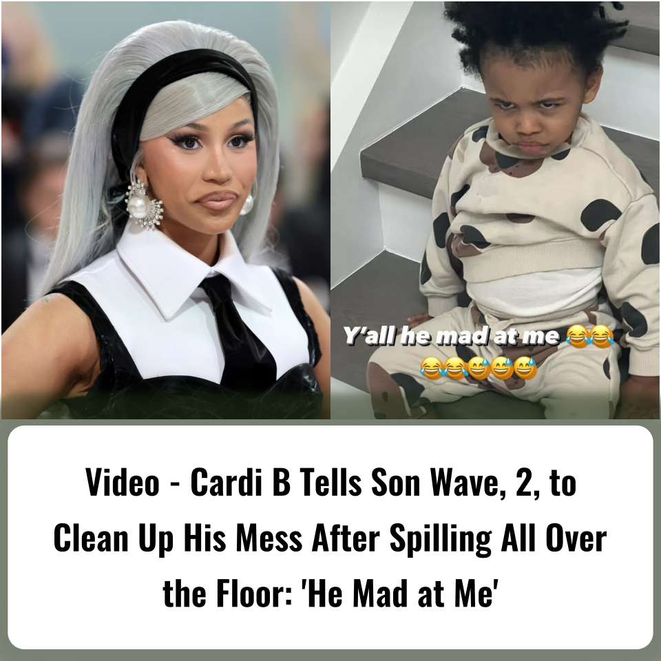 Cardi B Tells Son Wave, 2, to Clean Up His Mess After Spilling All Over(00)