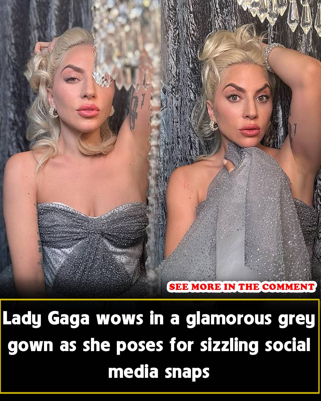 X Lady Gaga Wows In A Glamorous Grey Gown As She Poses For Sizzling Social Media Snaps News