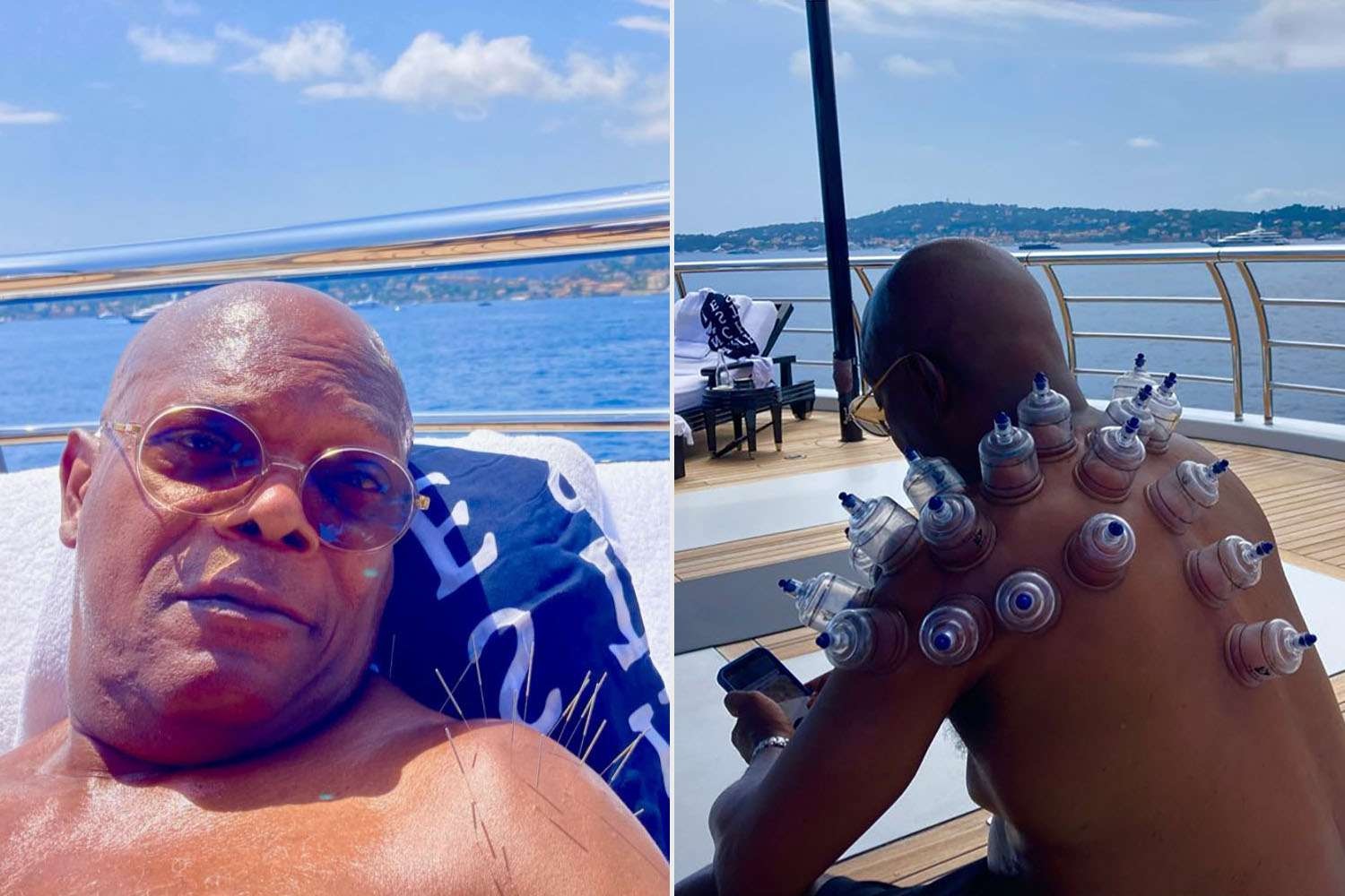 Samuel L. Jackson Has Acupuncture Sesh Aboard Magic Johnson’s Mega