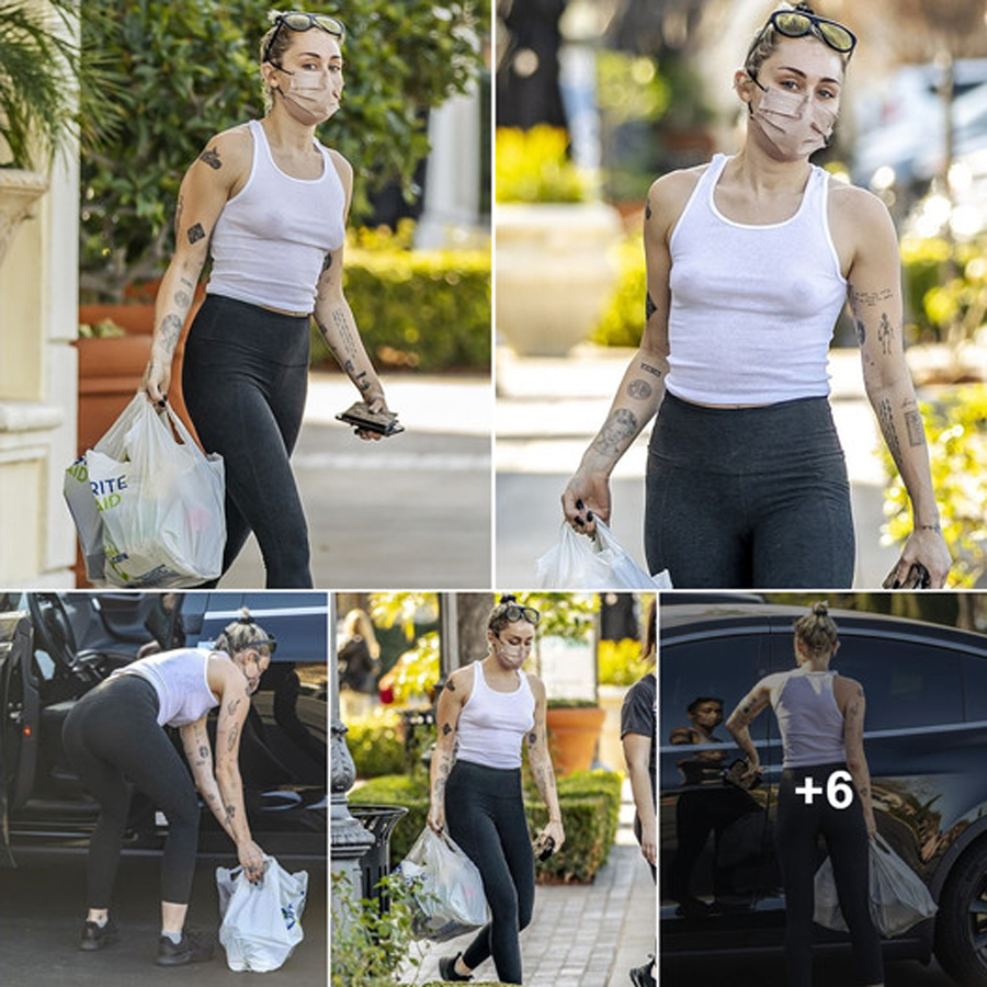 X Unleashing Her Carefree Spirit Miley Cyrus Flaunts Bare Chest In Calabasas Drug Store Run