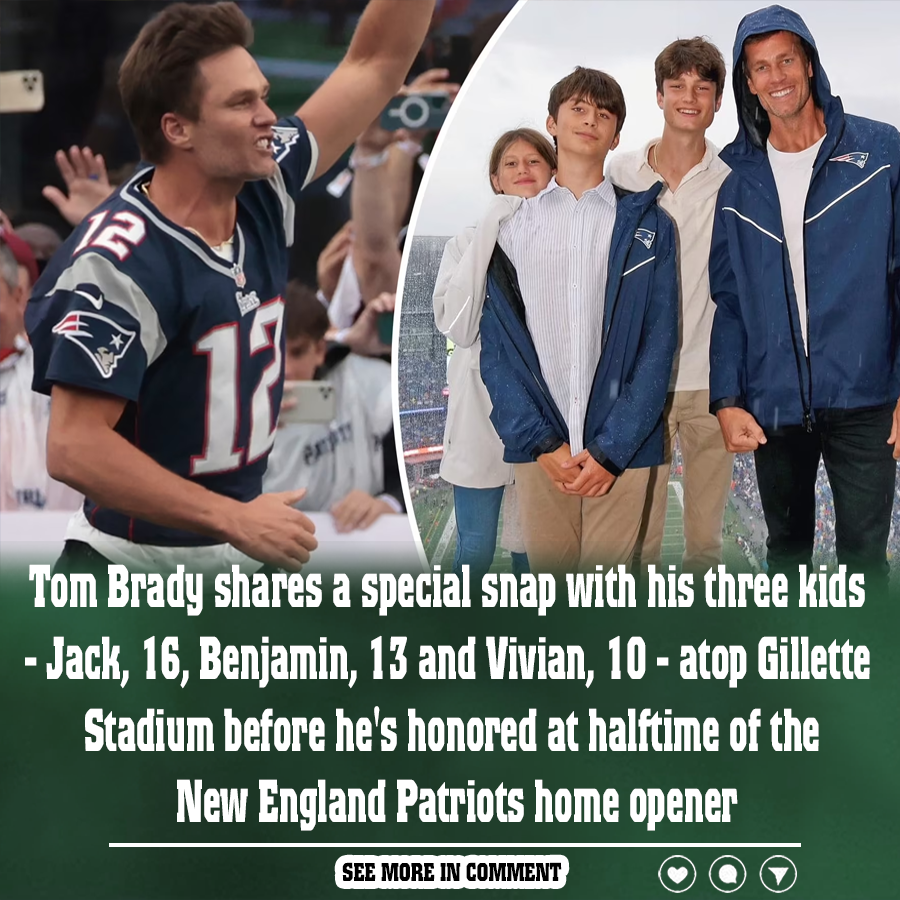 Tom Brady shares a special snap with his three kids Jack, 16