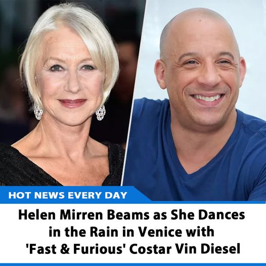Helen Mirren Beams as She Dances in the Rain in Venice with 'Fast(00)