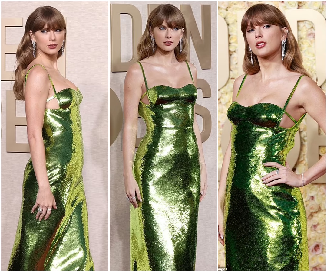 Golden Globes 2024: Taylor Swift is breathtaking in glittering green ...