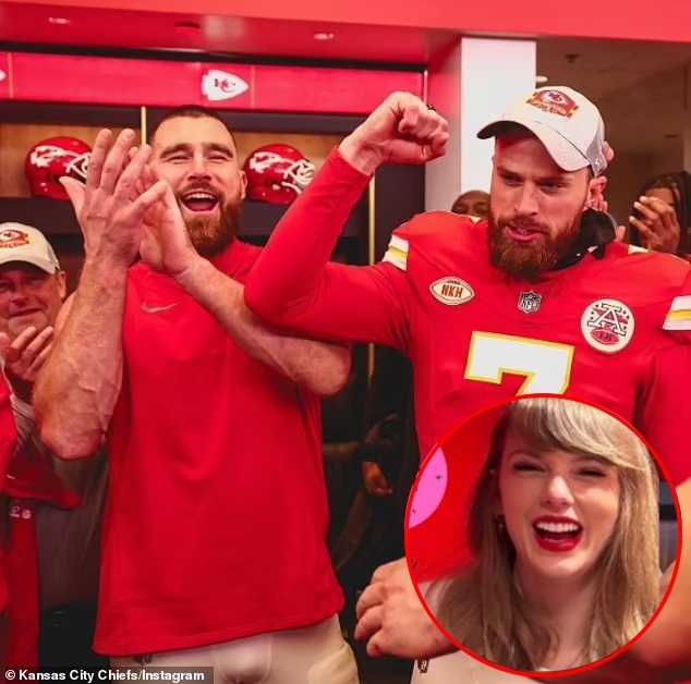 Travis Kelce Leads Chiefs' Locker Room Celebrations After Kansas City ...