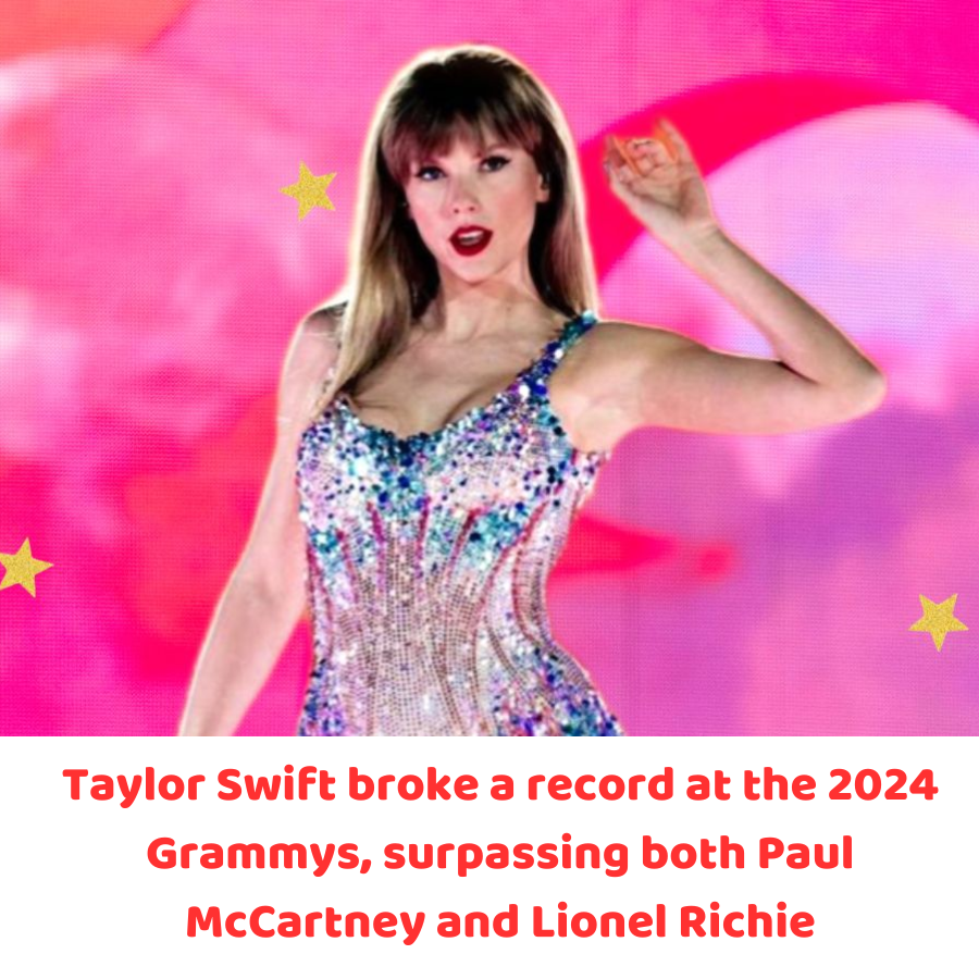 Taylor Swift broke a record at the 2024 Grammys, surpassing both Paul