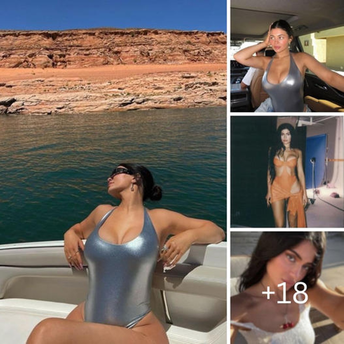 Kylie Jenner Sunbathes On A Boat In A Sexy Silver Swimsuit Lake Life News 