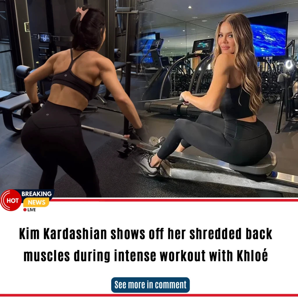 Kim Kardashian shows off her shredded back muscles during intense