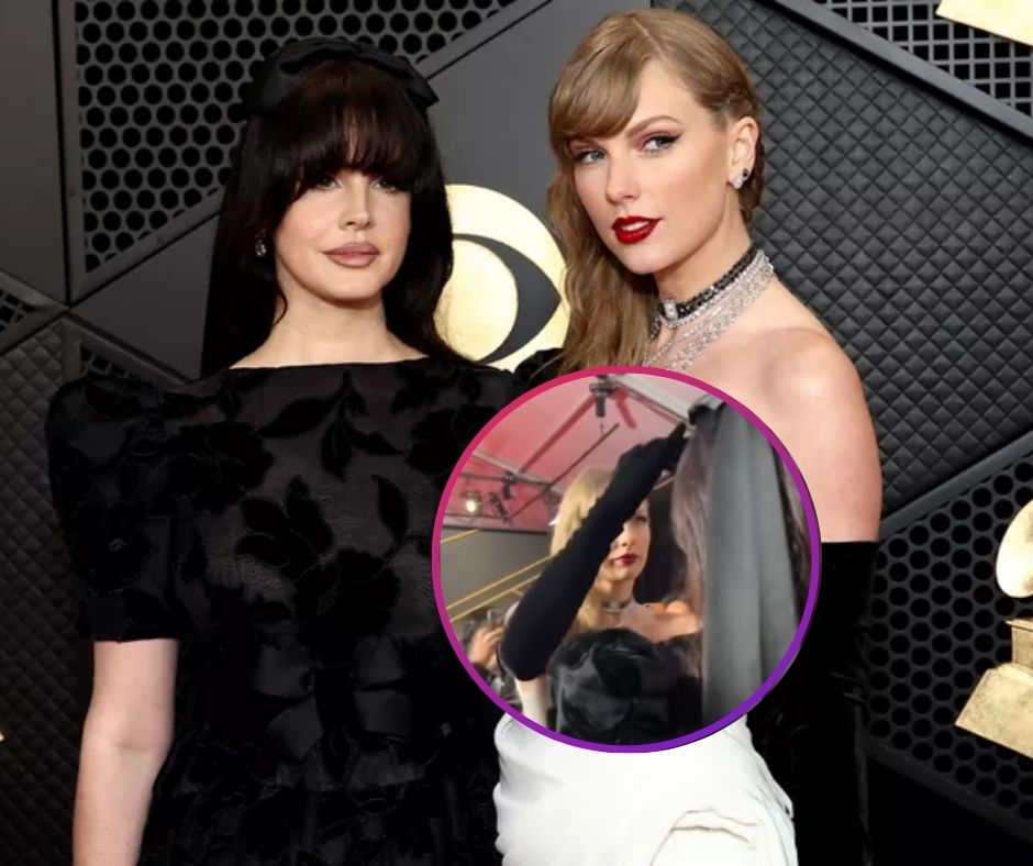 Taylor Swift Touches Up Lana Del Reys Hair And Lipstick As They Escape