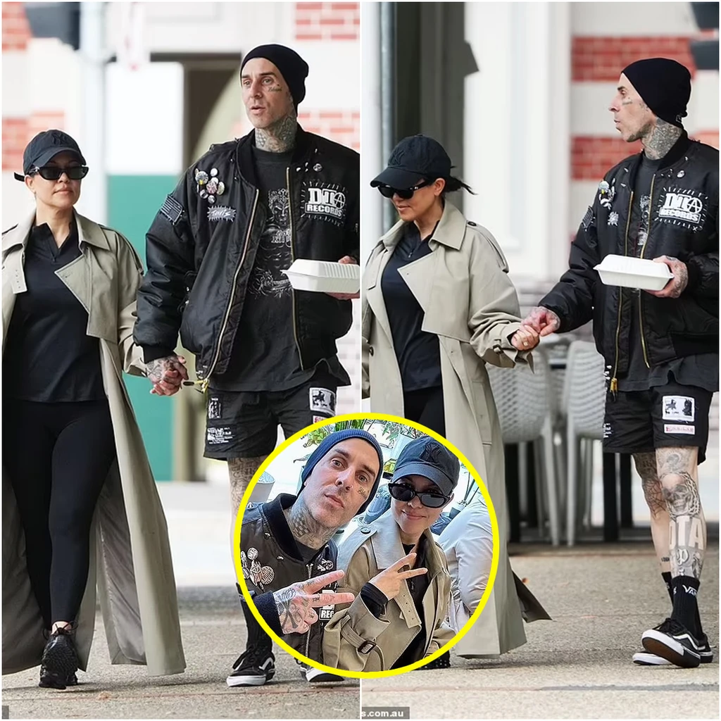 Kourtney Kardashian and Travis Barker hold hands in Brisbane after